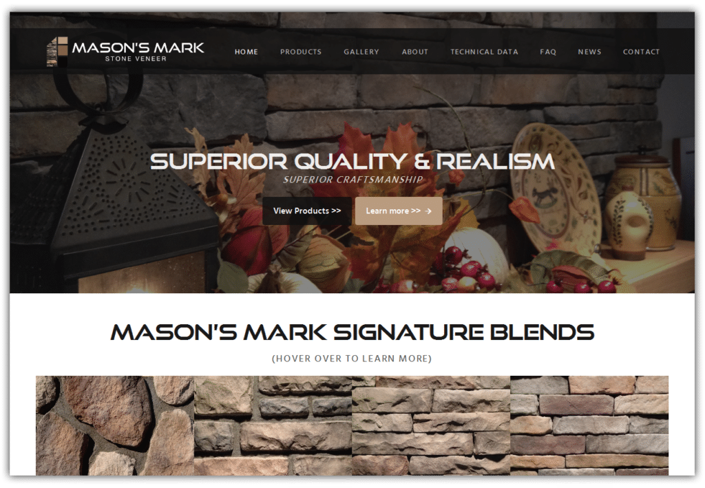 Mason's Mark Stone Veneer Launches New Website